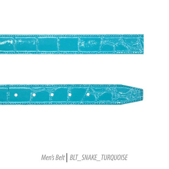 Men Leather Belts-BLT-101-Turquoise - Church Suits For Less