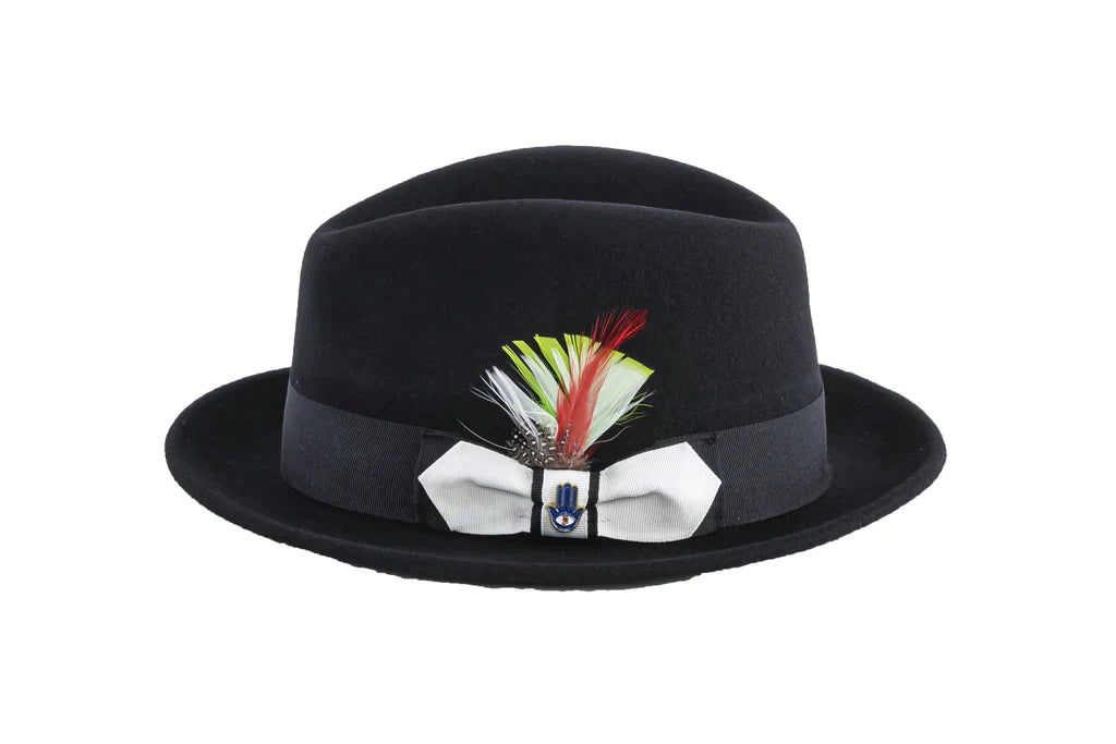 Men Fashion Hat-Trilby Black - Church Suits For Less