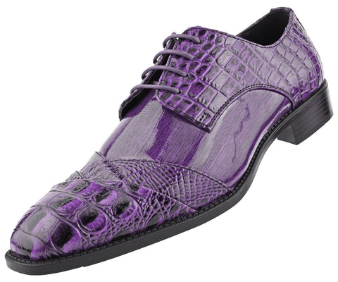 Men Dress Shoes-Alligator-Purple