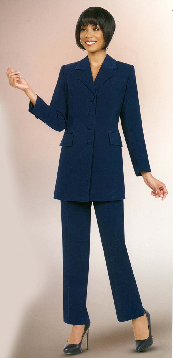 Ben Marc Pant Suit 10496C-Navy - Church Suits For Less