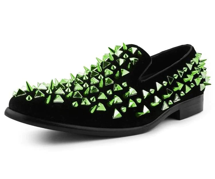 Men Fashion Dress Shoes-3280 Black Green - Church Suits For Less