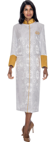 Women Cassock Robe RR9501-White/Gold