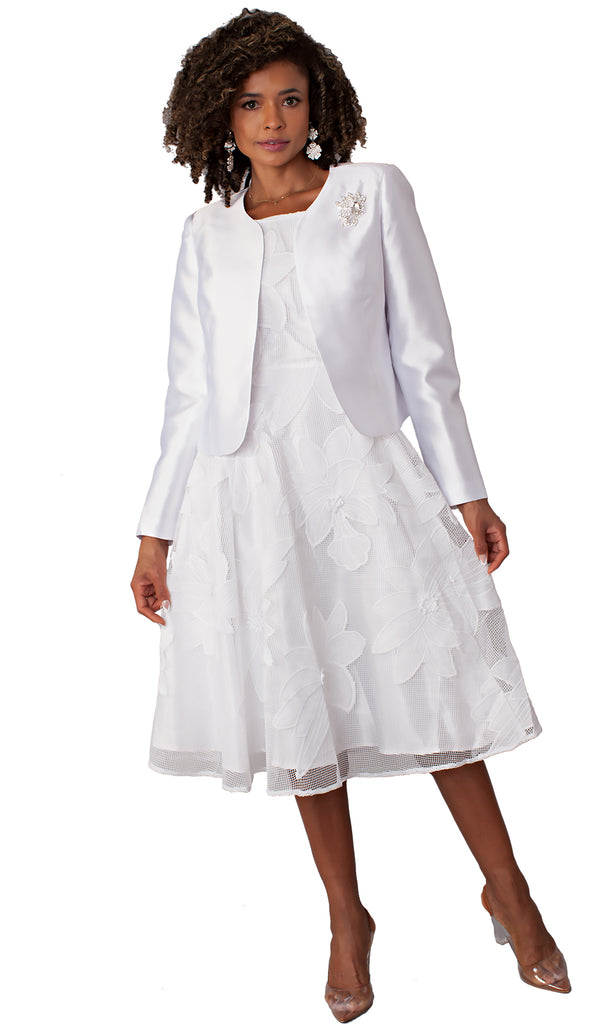 Tally Taylor Church Dress 4806-White - Church Suits For Less