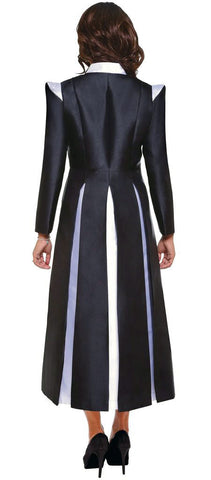 Women Church Robe RR9131C-Black/White - Church Suits For Less