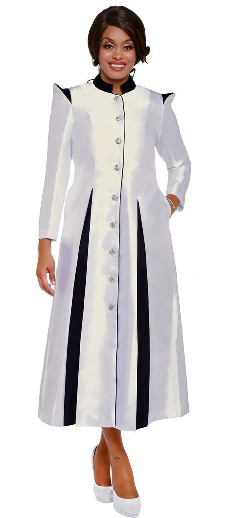 Women Church Robe RR9131C-White/Black - Church Suits For Less