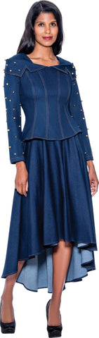 Devine Sport Denim Skirt Suit 63702 - Church Suits For Less