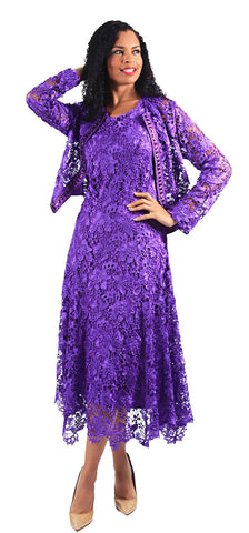 Diana Church Dress 8190-Purple - Church Suits For Less