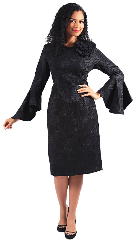 Diana Couture Church Dress 8632-Black - Church Suits For Less