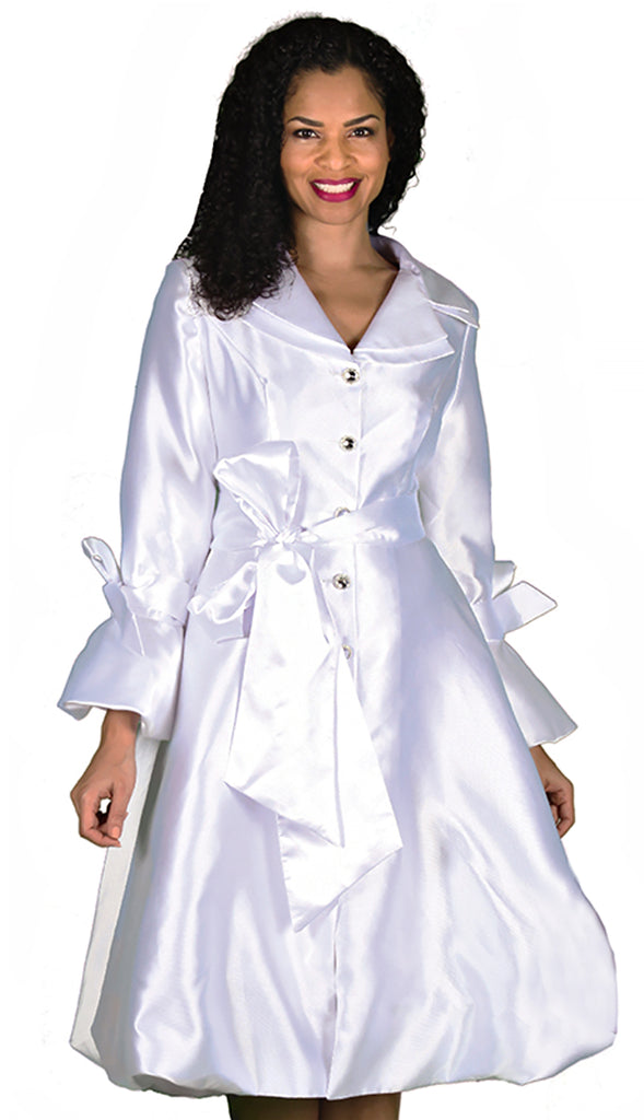 Diana Couture Church  Dress 8222-White - Church Suits For Less