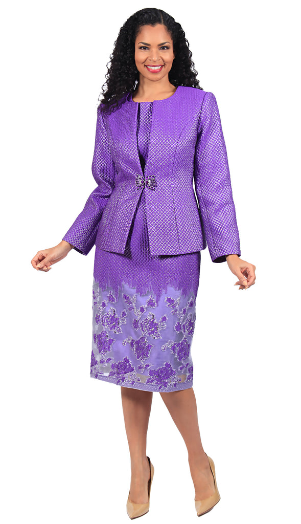 Diana Couture Church Dress 8635-Purple - Church Suits For Less