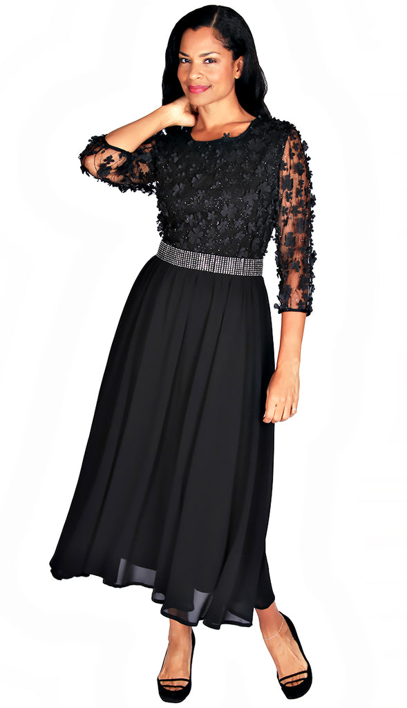 Diana Couture Dress 8561-Black - Church Suits For Less
