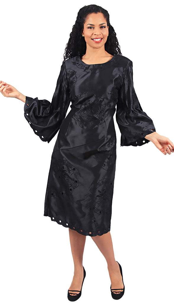 Diana Couture Church Dress 8239S-Black - Church Suits For Less