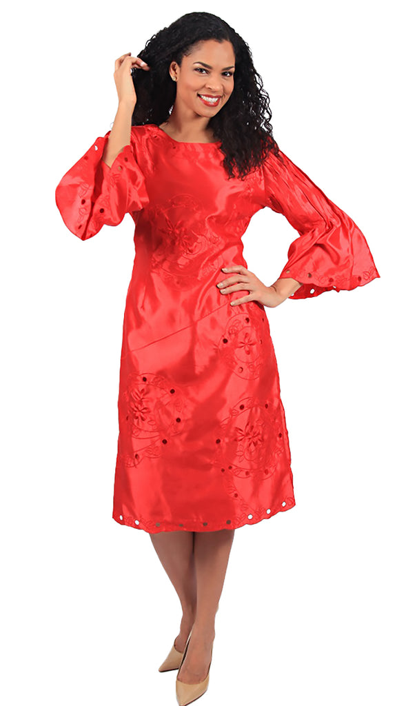 Diana Couture Church Dress 8239S-Red - Church Suits For Less