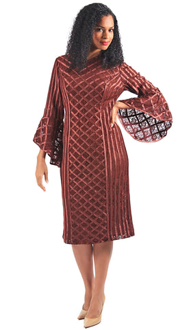 Diana Couture Dress 8566-Brown - Church Suits For Less