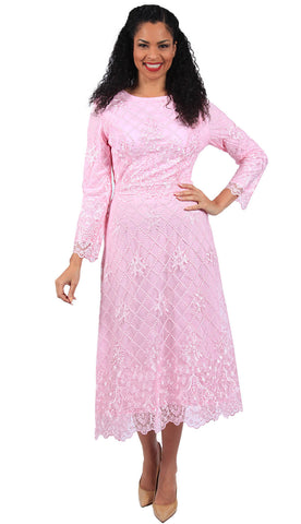 Diana Couture Dress 8667-Pink - Church Suits For Less