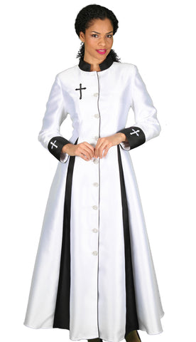 Diana Church Robe 8521-White/Black