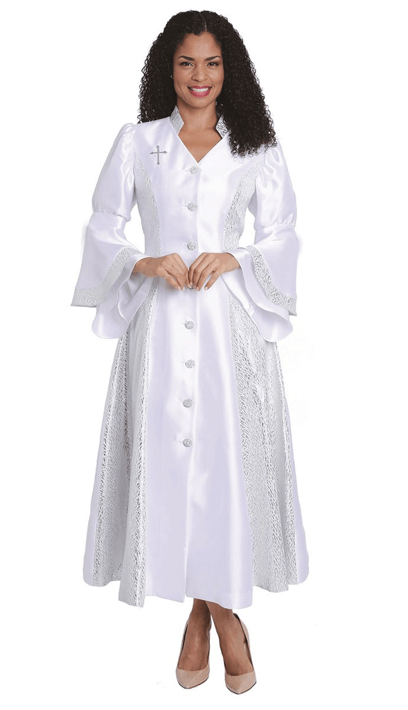 Diana Women Robe 8147-White - Church Suits For Less
