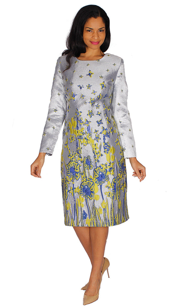 Diana Couture Dress 8533C-Blue/Green - Church Suits For Less