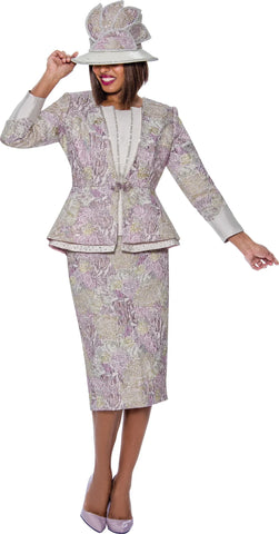 Divine Queen Skirt Suit 1943C-Pink Multi