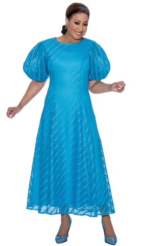 Dorinda Clark Cole Dress 4121-Turquoise - Church Suits For Less