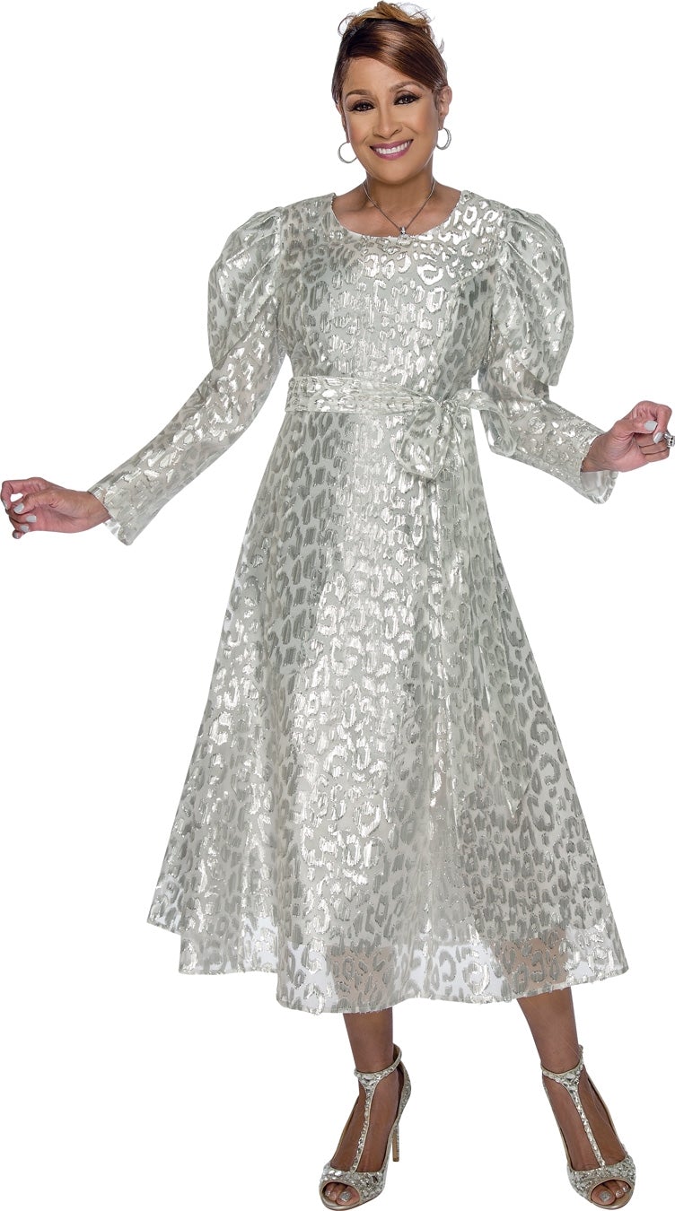 Dorinda Clark Cole Dress 2891C-Silver - Church Suits For Less
