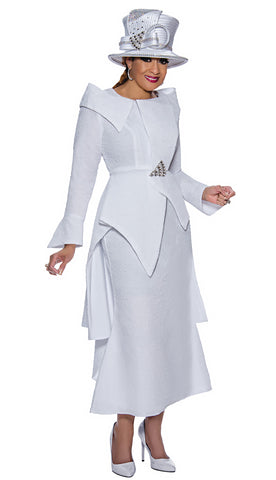 Dorinda Clark Cole Church Suit 4212-White - Church Suits For Less
