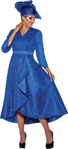 Dorinda Clark Cole Dress 4371-Royal Blue - Church Suits For Less