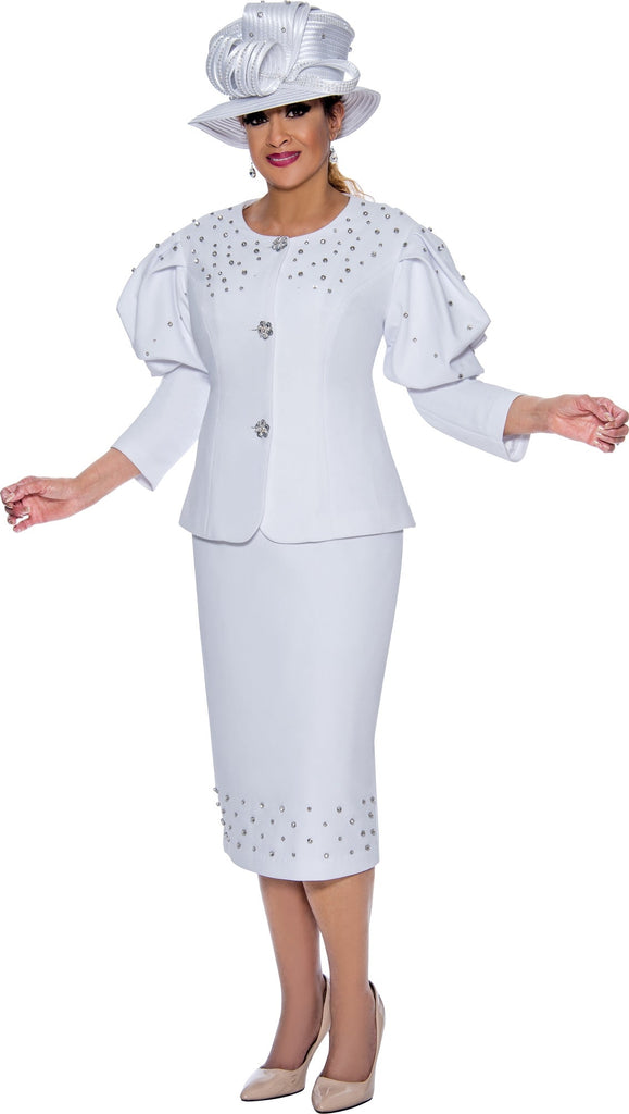 Dorinda Clark Cole Church Suit 4702C-White | Church suits for less
