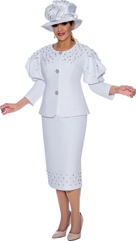 Dorinda Clark Cole Church Suit 4702C-White - Church Suits For Less