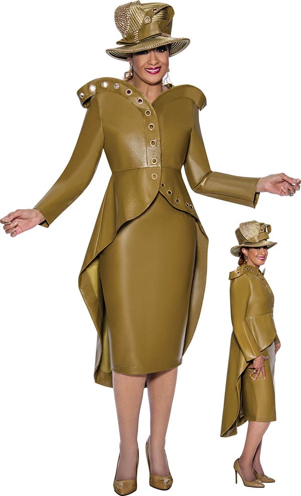 Dorinda Clark Cole Church Suit 4852C-Olive - Church Suits For Less