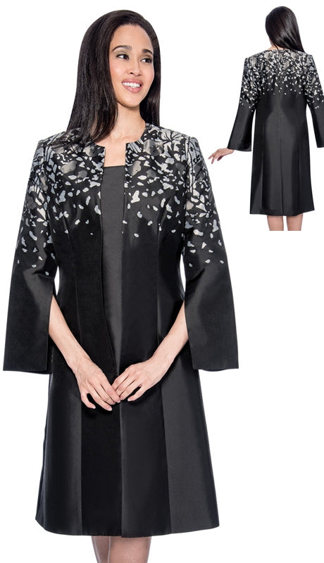Dress By Nubiano 3772C-Black/White - Church Suits For Less