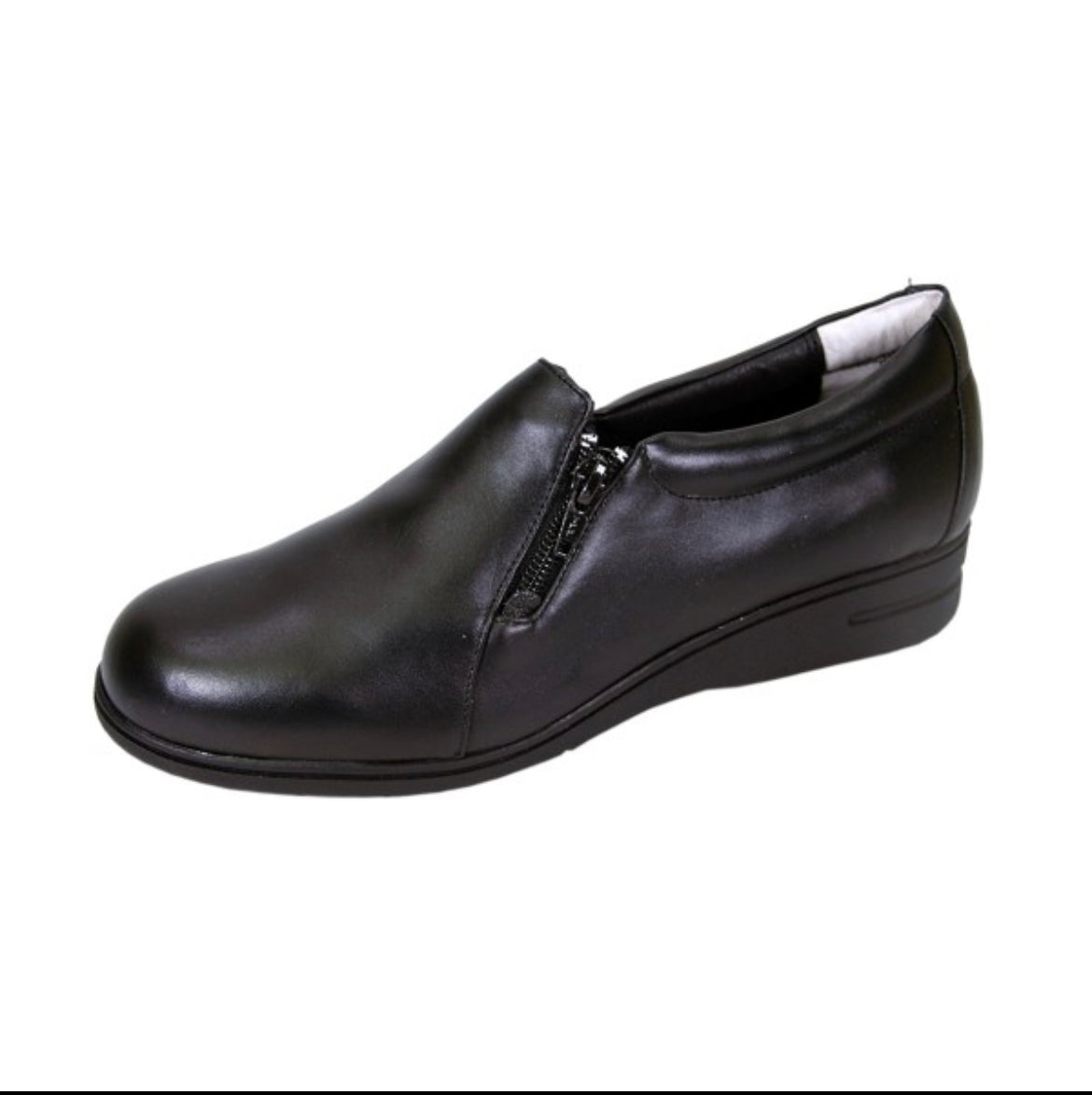 24 HOUR COMFORT Bobbi Women's Wide Width Leather Loafers Black / 8.5 E 24 HOUR COMFORT Bobbi Women's Wide Width Leather Loafers Black / 8.5 E
