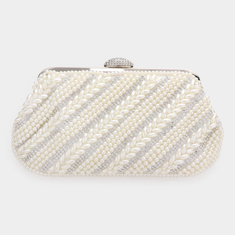 Women Elegant Pearl Clutch Bag- 12204