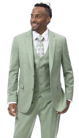 EJ Samuel Modern Fit Suit M18022 - Moss - Church Suits For Less