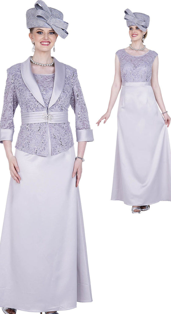 Designer Dress 5360C-Pearl Grey - Church Suits For Less