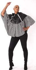 For Her Print Poncho Top 81812 - Church Suits For Less