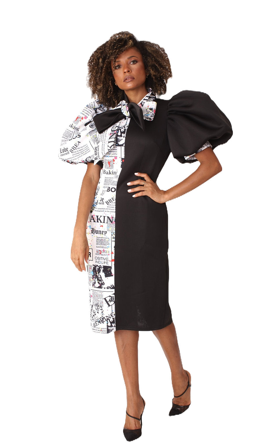 For Her Women Dress 81822-Black Prints - Church Suits For Less