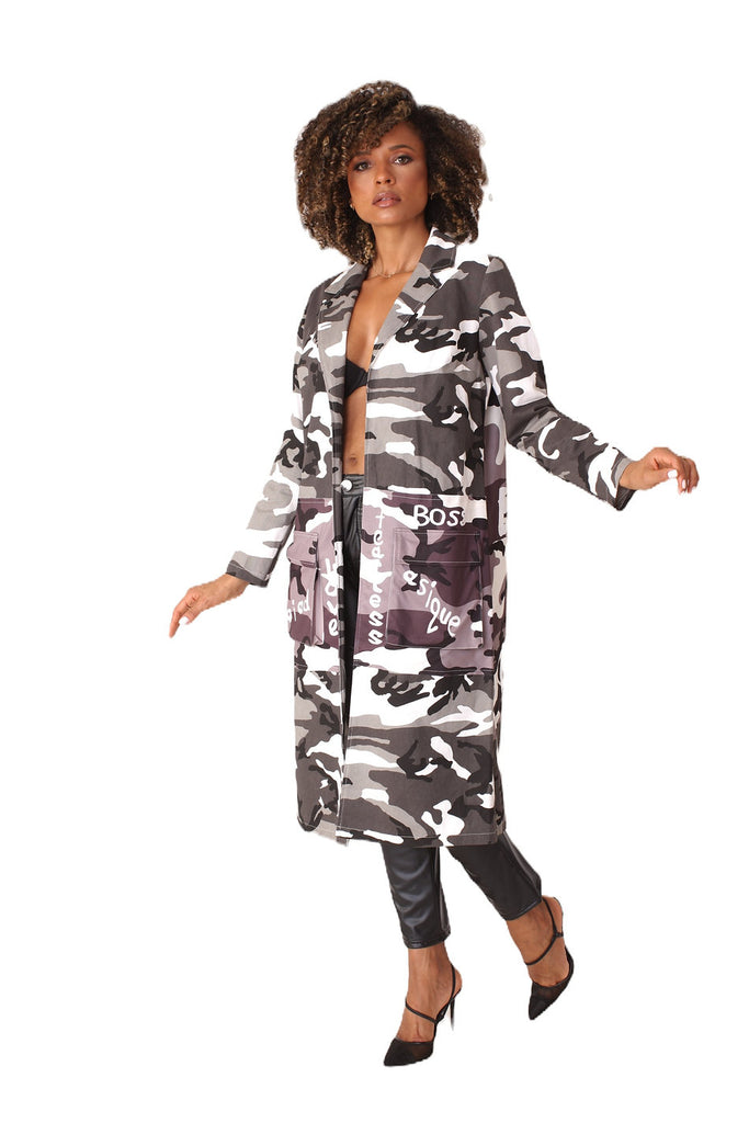 For Her Women Jacket 81897-Grey Camo - Church Suits For Less