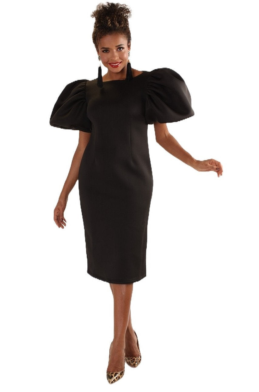 For Her Women Dress 8785-Black - Church Suits For Less