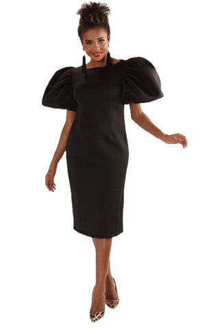 For Her Women Dress 8785C-Black - Church Suits For Less