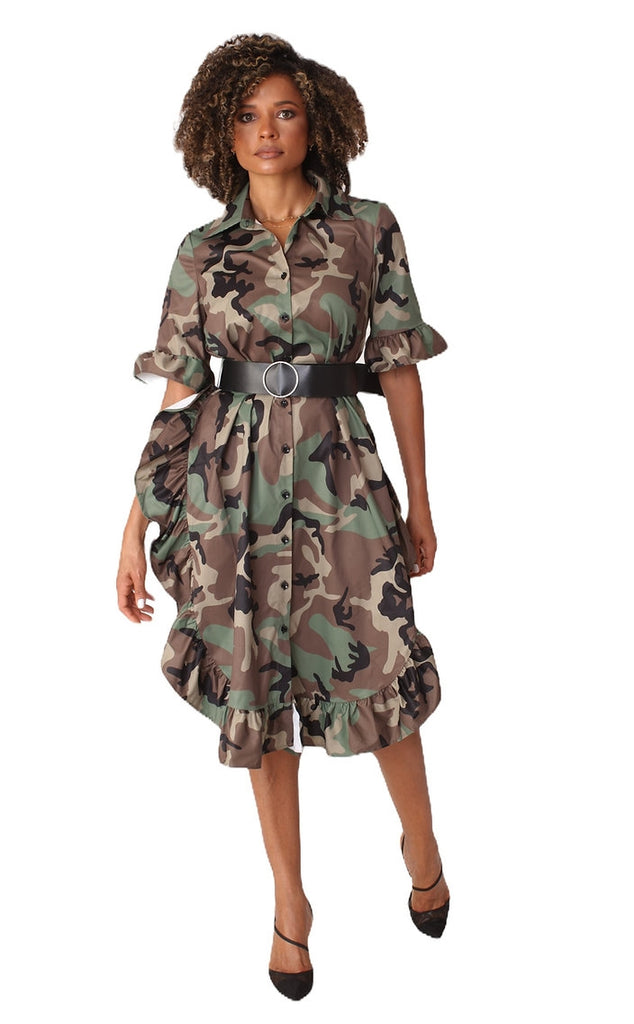 For Her Women Dress 81926-Camo - Church Suits For Less