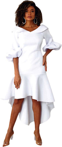 For Her Print Women Dress 82013-White