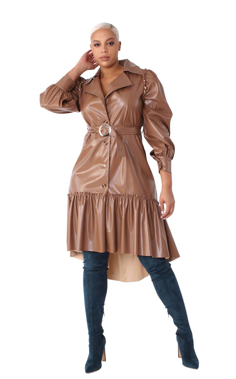 For Her Women Dress 82045C-Cognac - Church Suits For Less