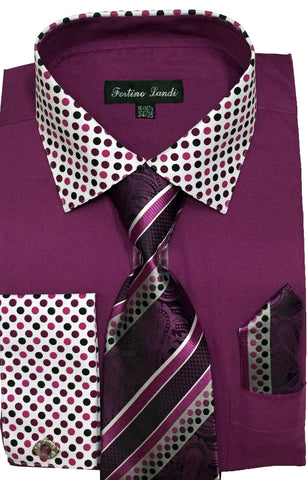 Fortino Landi Shirt FL630-Purple - Church Suits For Less