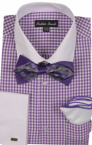 Fortino Landi Shirt MS628-Lavender - Church Suits For Less
