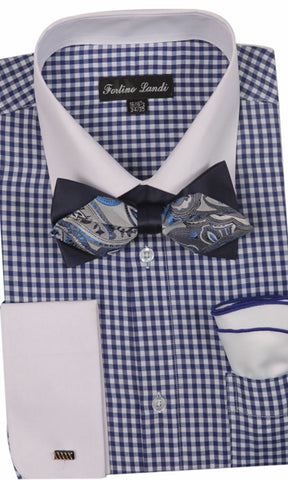 Fortino Landi Shirt MS628-Navy - Church Suits For Less