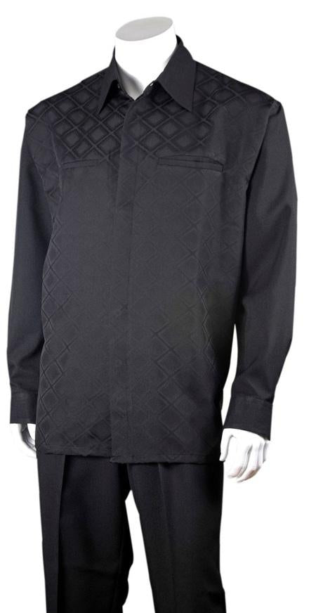 Fortino Landi Walking Set M2762-Black - Church Suits For Less