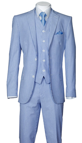 Fortino Landi Men Suit ST702V-Blue - Church Suits For Less