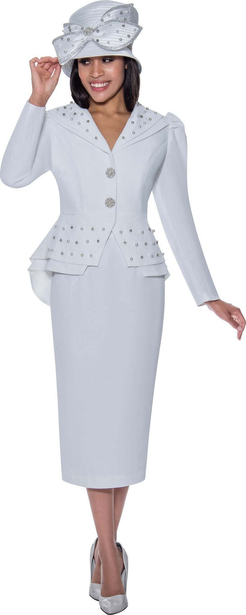 GMI Church Suit 9522-White - Church Suits For Less