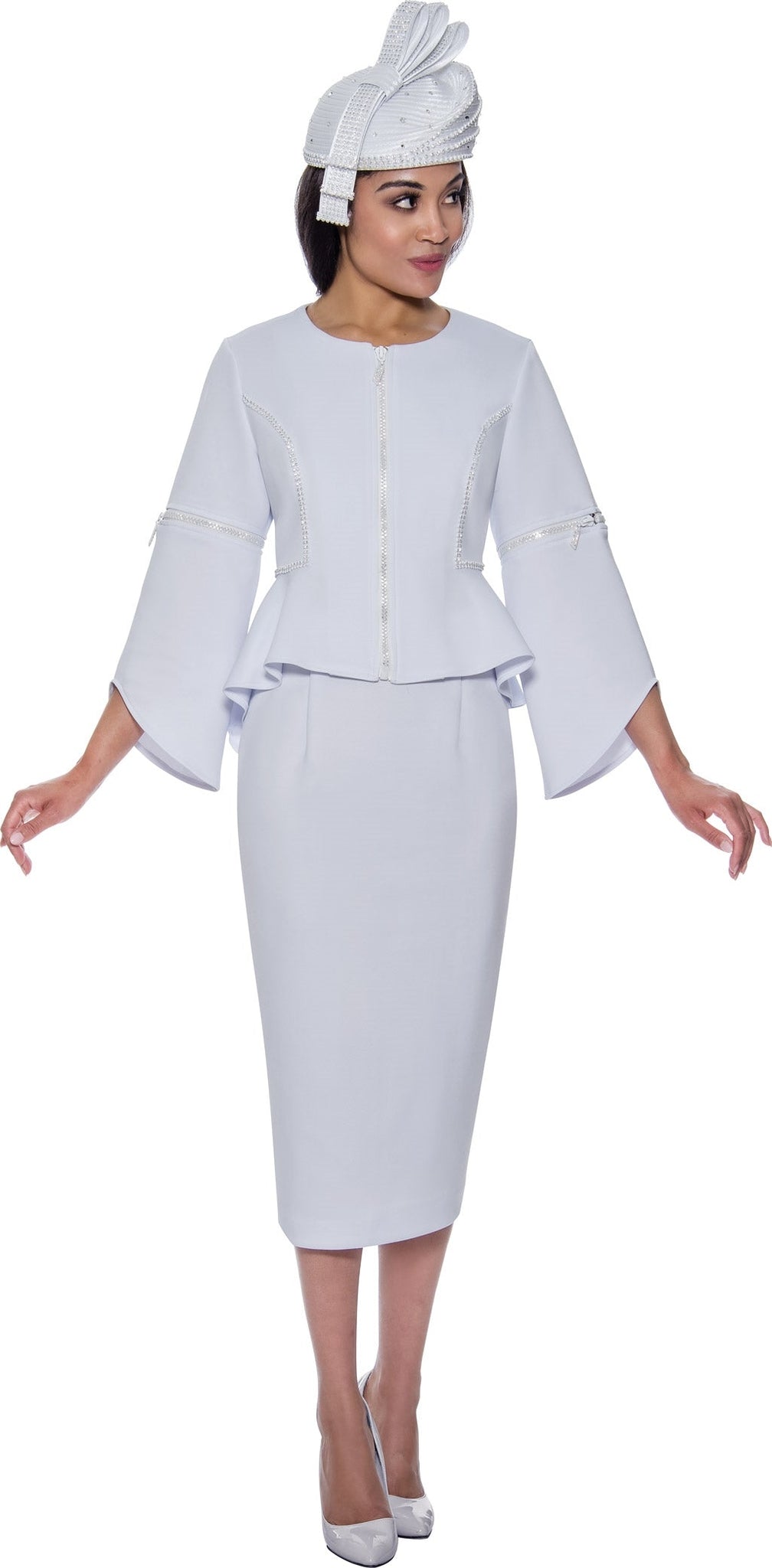 GMI Church Suit 9562C-White - Church Suits For Less